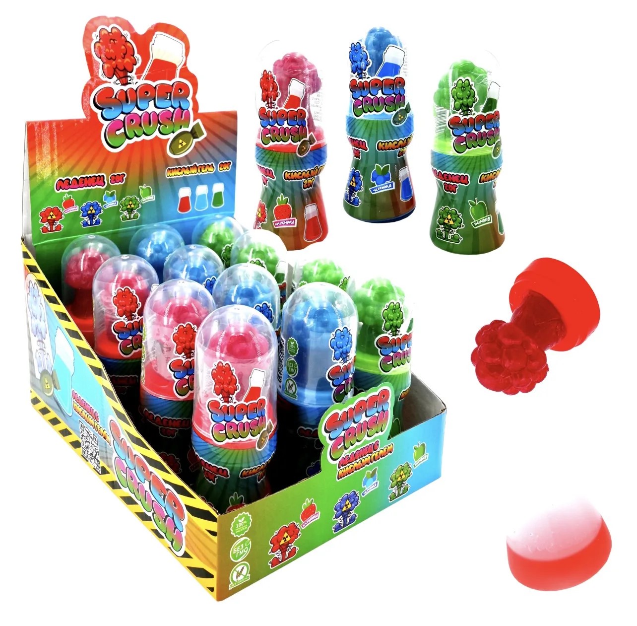 Леденец с кислым гелем "Сильная влюбленность / Super Crush" 40гр*12шт*12бл