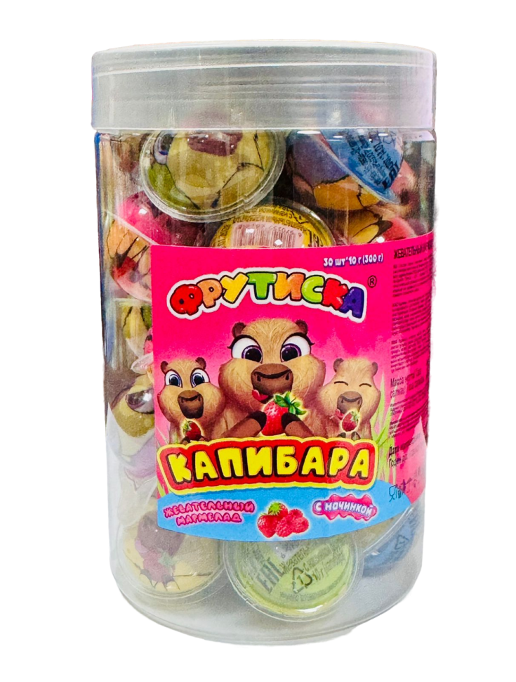 Жевательный мармелад с начинкой "Фрутиска" (Капибара) 10г*30*шт*20бл