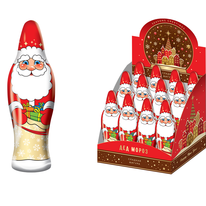 Сладкая фигурка "Дед Мороз" 60гр*12шт*6бл