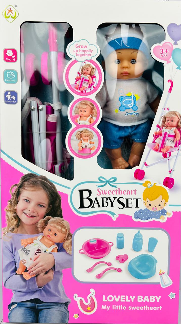 Пупс в коробке с коляской "Детский набор / Baby Set"
