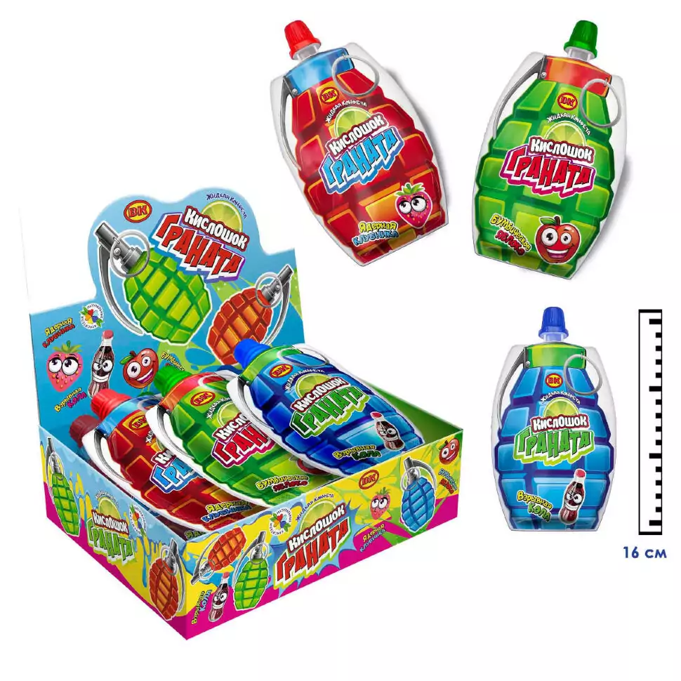 Жидкая конфета "Кислошок Граната" 20гр*30шт*12бл