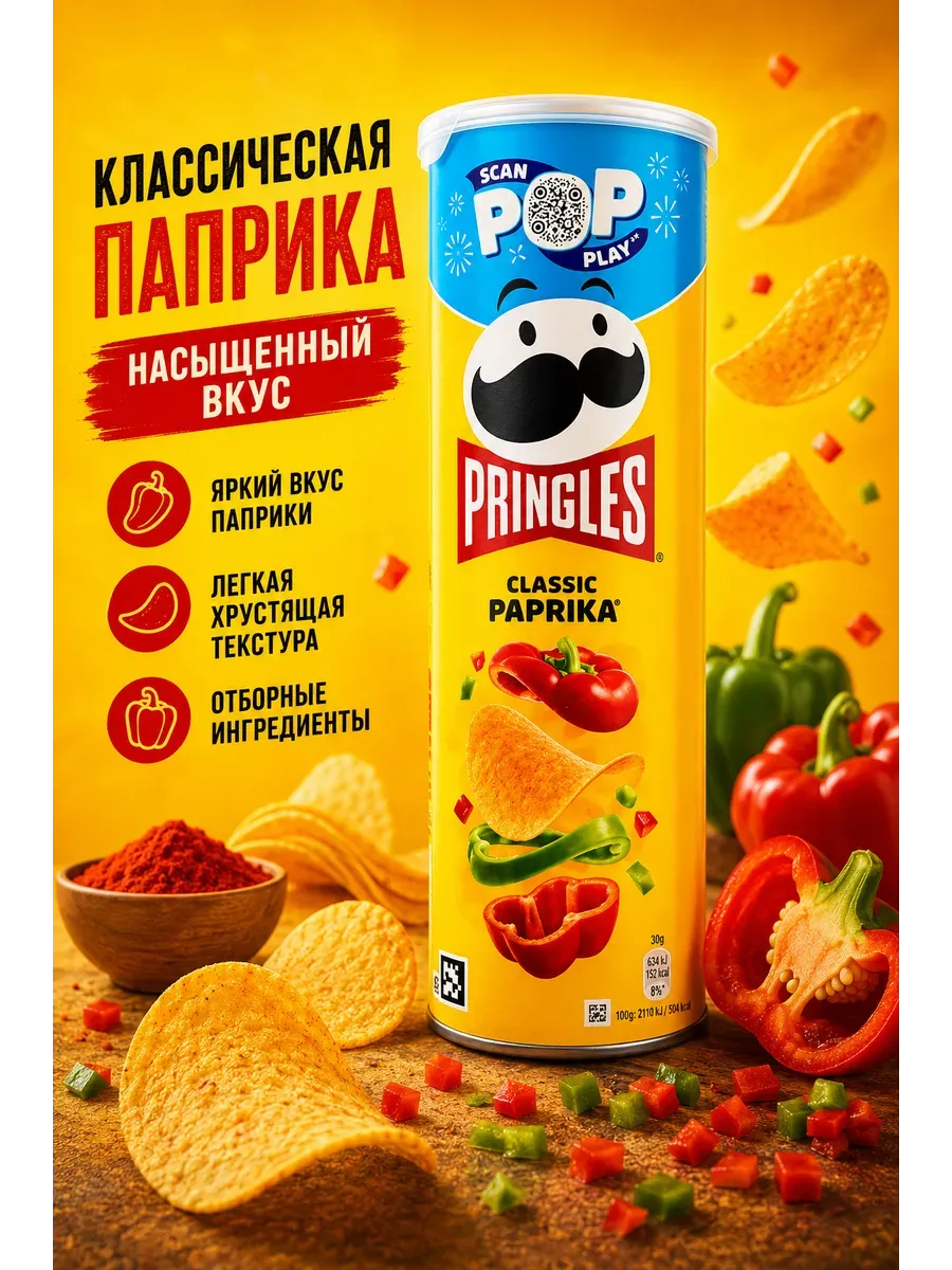 Принглс 165г/19 Классическая паприка