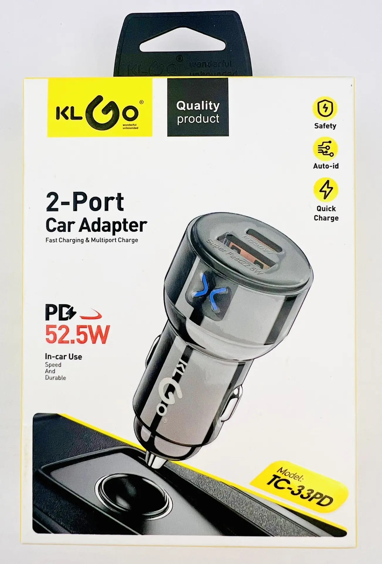 Адаптер автомобильный USB + Type-C, TC-33PD