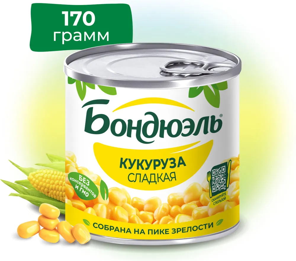 Кукуруза Бондюэль сладкая, 170гр*12шт