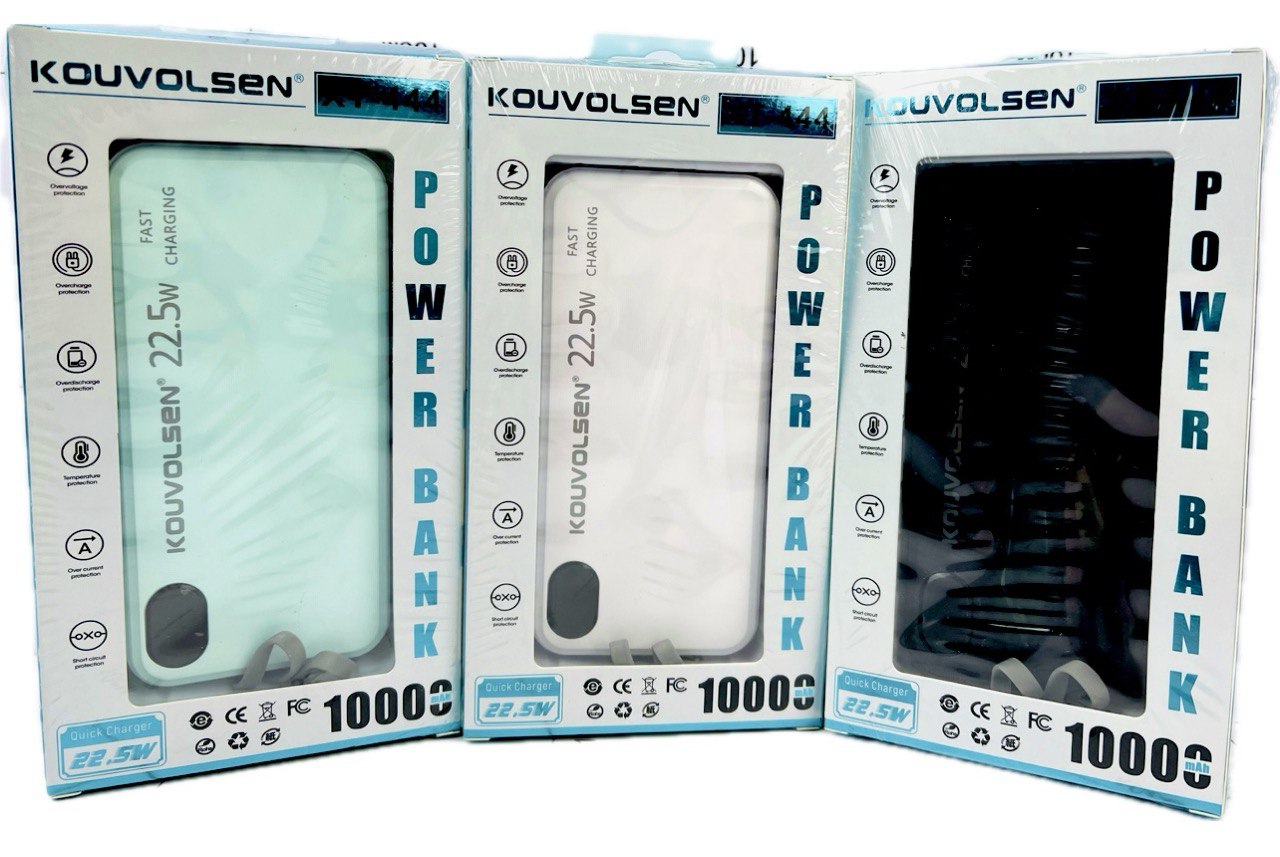 Внешний аккумулятор / Power Bank 10000 mAh КУВОЛЬСЕН / KOUVOLSEN XT-444 (2 вида зарядки)