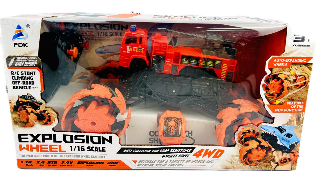 Радиоуправляемая машинка-внедорожник 4WD "ВЗРЫВНОЙ ВАЛ / EXPLOSION WHELL" красная с функцией распознавания жестов для управления