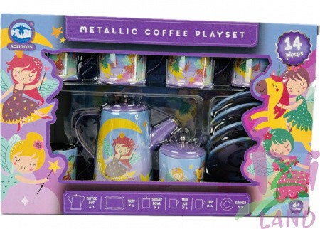 Набор посуды "Кофейный набор для игр / Coffee Playset" (металл) 14 дет.
