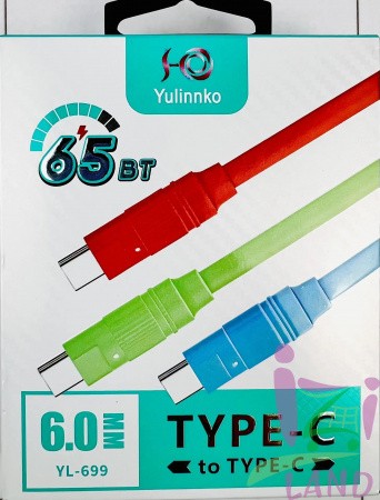 Зарядный шнур Type-C, 6.0мм, YL-699