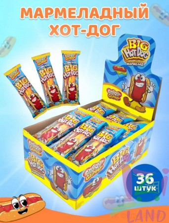 Мармелад "Крейзи Гамми / Crazy Gummy" Большой хот-дог / Big Hot Dog 18гр*36шт*12