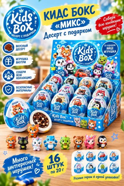 КИДС БОКС / KIDS BOX "Микс" Десерт с подарком 20г*16шт