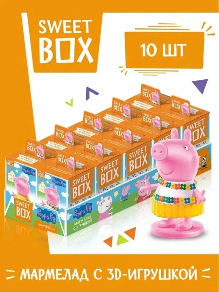 СВИТБОКС / SWEET BOX "Свинка Пеппа / Peppa Pig" Мармелад с подарком в коробочке 10гр*10шт*12бл