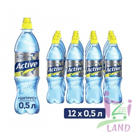 Напиток безалкогольный негазированный "Аква Минерале Актив Цитрус" со вкусом лимона 0,5л*12шт