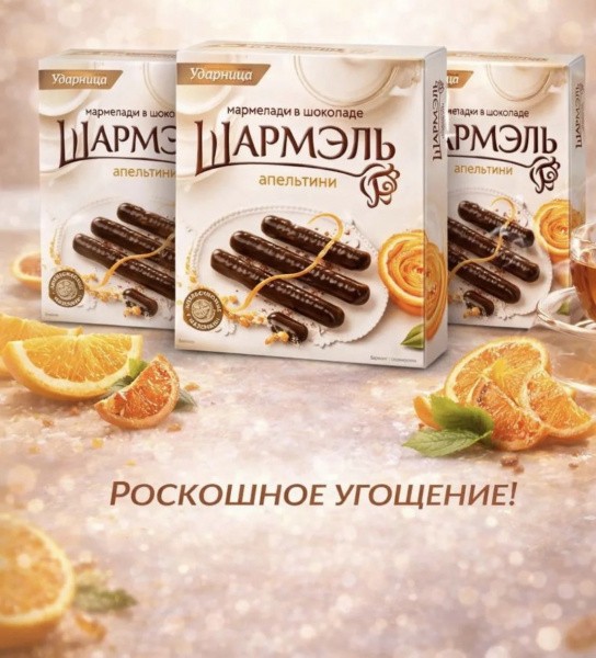 Мармелад в шоколаде "Шармэль" Апельсиновые палочки апельтини 160гр