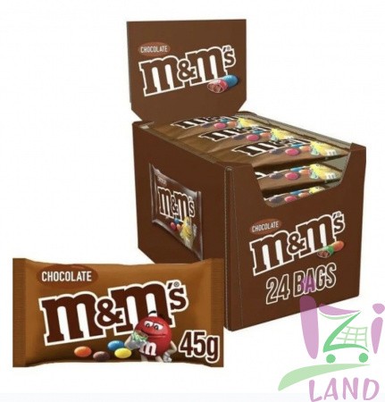 M&M's Драже с шоколадом  45г*24шт (Импорт) (эмэндэмс)