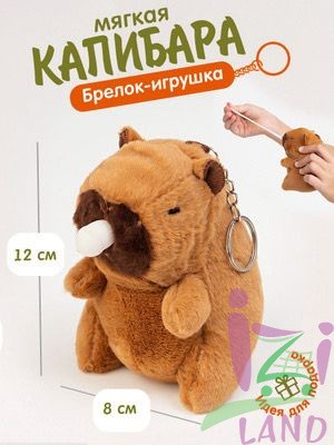 АКЦИЯ!!! Мягкая игрушка брелок-антистресс "Капибара" 1/12