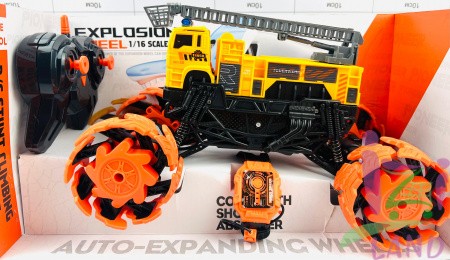 Радиоуправляемая машинка-внедорожник 4WD "ВЗРЫВНОЙ ВАЛ / EXPLOSION WHELL" желтая с функцией распознавания жестов для управления