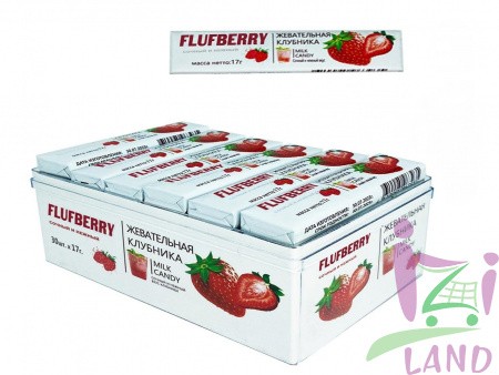 Жевательная конфета "Флуфбери / Flufberry" со вкусом клубники 17г*30шт*16бл