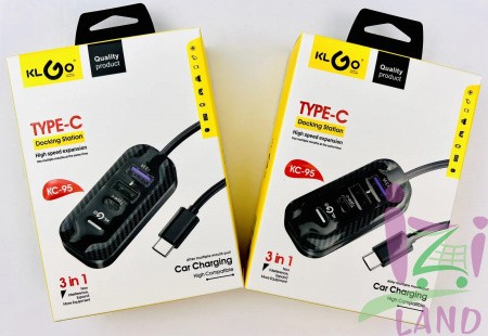 Разветвитель 3в1 USB - TUPE-C, KC-95