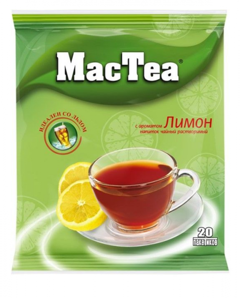 Напиток чайный растворимый Mac Tea с ароматом Лимона м/уп 16г*20шт*50бл